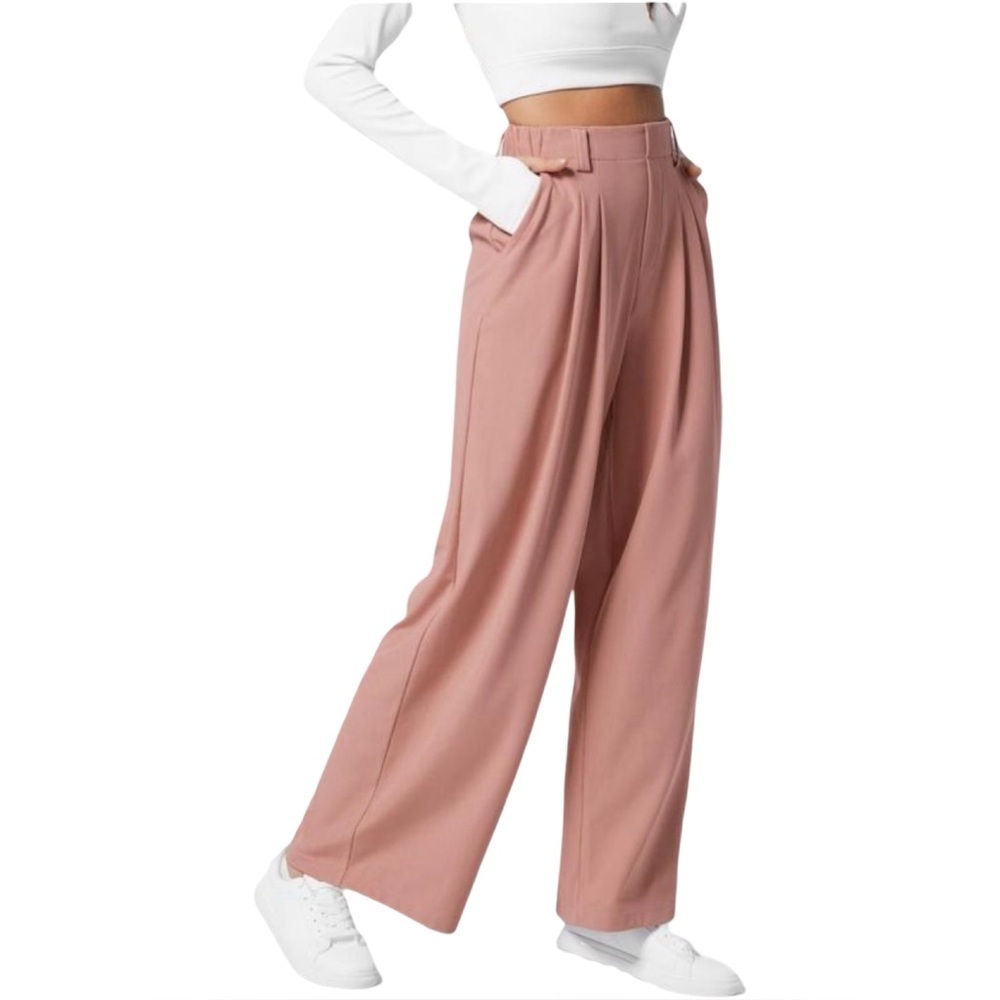 Halara Viral Work-to-Lounge Pleated Pants – Pink